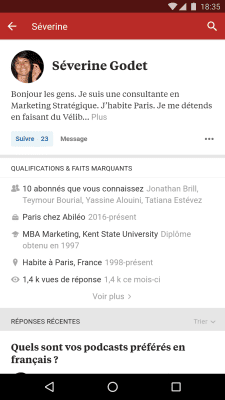 Capture d'écran de l'application Quora - #4