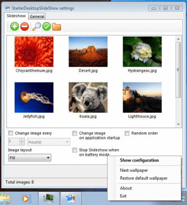 Capture d'écran de l'application StarterDesktopSlideShow - #1