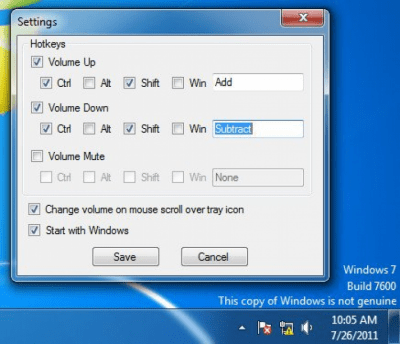 Capture d'écran de l'application SimpleSndVol - #3