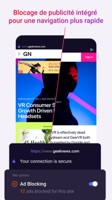 Capture d'écran de l'application Opera Touch - #3