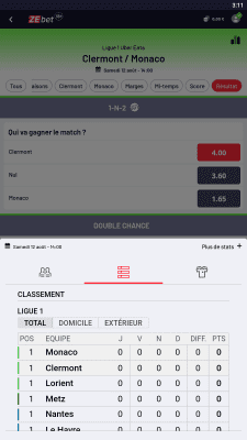 Capture d'écran de l'application Zebet - #7