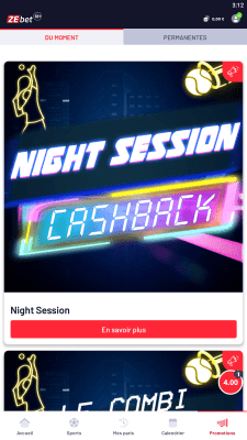 Capture d'écran de l'application Zebet - #10
