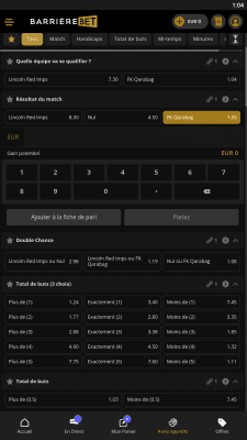 Capture d'écran de l'application Barriere Bet - #3