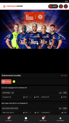 Capture d'écran de l'application Partouche Sport - #1