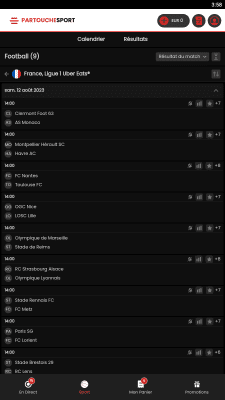 Capture d'écran de l'application Partouche Sport - #3