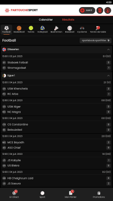 Capture d'écran de l'application Partouche Sport - #7