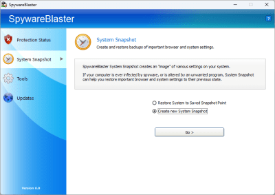 Capture d'écran de l'application SpywareBlaster - #2