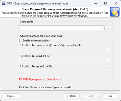 Capture d'écran de l'application Opera Password Recovery - #2