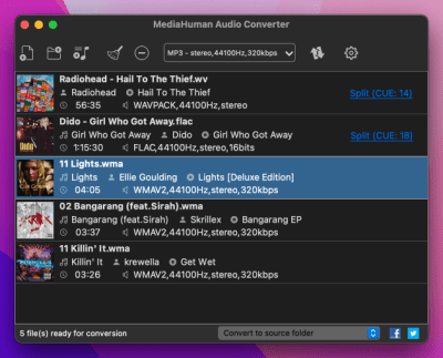 Capture d'écran de l'application MediaHuman Audio Converter - #2