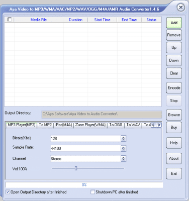 Capture d'écran de l'application Aya Video to MP3/WMA/AAC/MP2/WAV/OGG/M4A/AMR Converter - #1