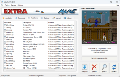 Capture d'écran de l'application ExtraMAME - #3