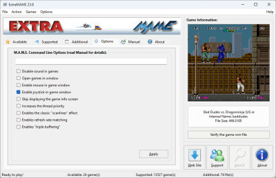 Capture d'écran de l'application ExtraMAME - #4
