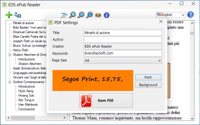 Capture d'écran de l'application EDS ePub Reader - #3