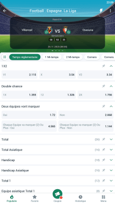 Capture d'écran de l'application BetWinner APK - #4