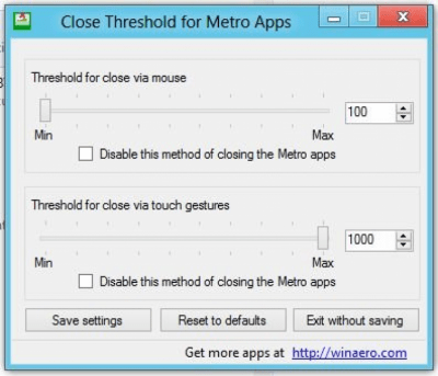 Capture d'écran de l'application Close Threshold for Metro Apps - #1