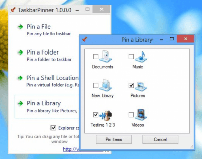 Capture d'écran de l'application Taskbar Pinner - #3