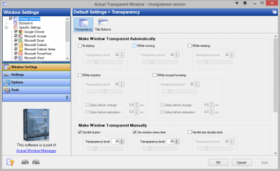 Capture d'écran de l'application Actual Transparent Window - #1