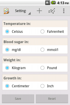 Capture d'écran de l'application Health Measure Graph - #1