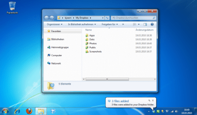 Capture d'écran de l'application Dropbox pour Windows - #1