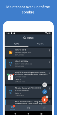 Capture d'écran de l'application 1Track - #3