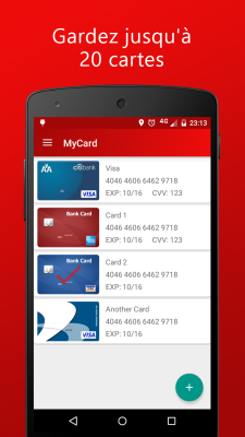 Capture d'écran de l'application MyCard - Paiement NFC - #3