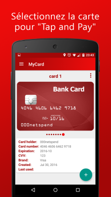 Capture d'écran de l'application MyCard - Paiement NFC - #4