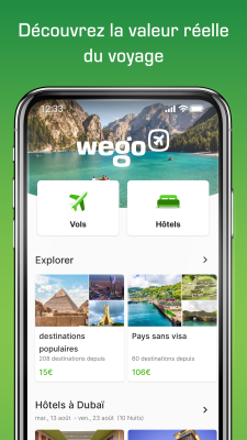 Capture d'écran de l'application Wego - Hôtels et vols - #1