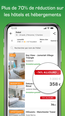 Capture d'écran de l'application Wego - Hôtels et vols - #3
