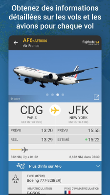 Capture d'écran de l'application Flightradar24 Suivi de vol - #4