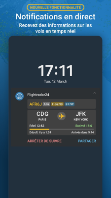 Capture d'écran de l'application Flightradar24 Suivi de vol - #5