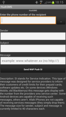 Capture d'écran de l'application HushSMS - #7