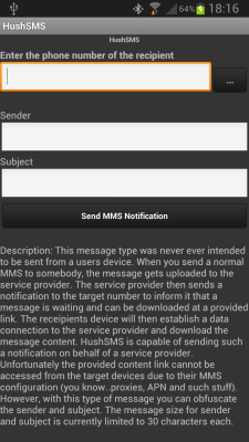 Capture d'écran de l'application HushSMS - #8
