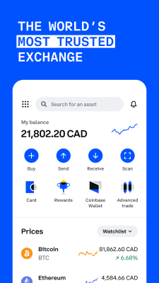 Capture d'écran de l'application Coinbase - #2