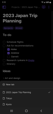 Capture d'écran de l'application Obsidian - #6