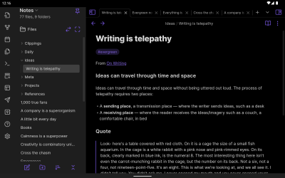 Capture d'écran de l'application Obsidian - #9