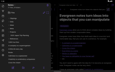 Capture d'écran de l'application Obsidian - #11