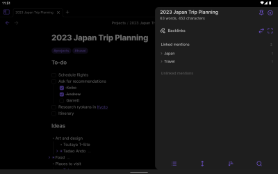 Capture d'écran de l'application Obsidian - #12
