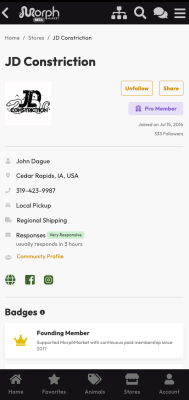 Capture d'écran de l'application MorphMarket - #6