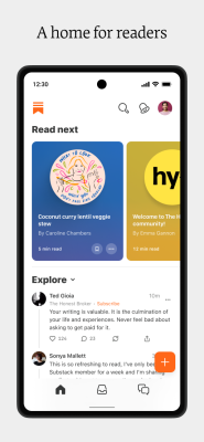 Capture d'écran de l'application Substack - #1