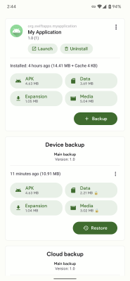 Capture d'écran de l'application Swift Backup - #3