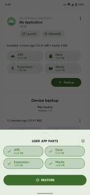 Capture d'écran de l'application Swift Backup - #4