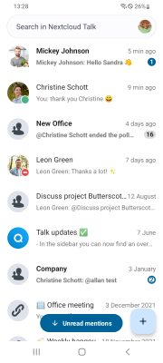 Capture d'écran de l'application Nextcloud Talk - #1