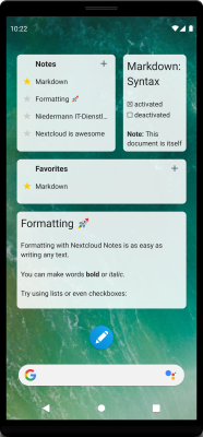 Capture d'écran de l'application Nextcloud Notes - #6