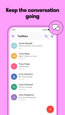 Capture d'écran de l'application TextNow - #3