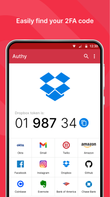 Capture d'écran de l'application Twilio Authy Authenticator - #1