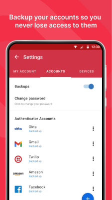 Capture d'écran de l'application Twilio Authy Authenticator - #2