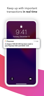 Capture d'écran de l'application Payoneer - #2