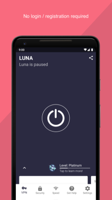 Capture d'écran de l'application Luna VPN - #5