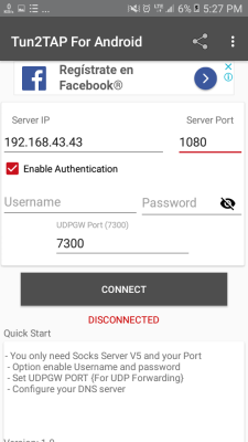 Capture d'écran de l'application Tun2TAP Socks - #7