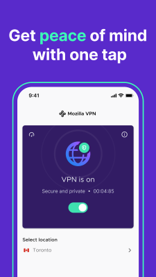 Capture d'écran de l'application Mozilla VPN - #3